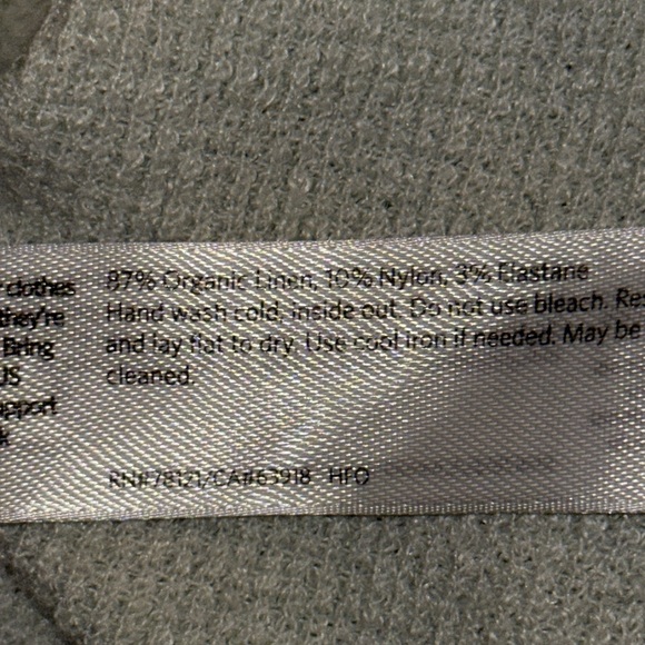 Eileen Fisher Pale Mint Green Organic Linen Blend Waffle Knit Short Sleeve Top - Picture 9 of 10
